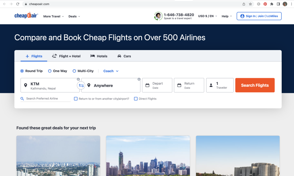 online flight tickets